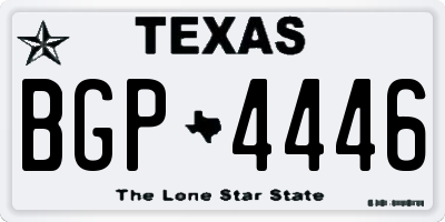 TX license plate BGP4446