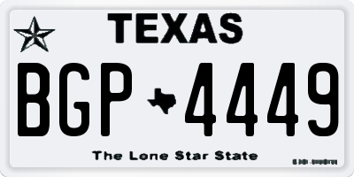 TX license plate BGP4449