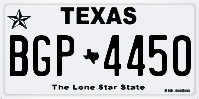 TX license plate BGP4450