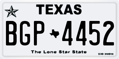 TX license plate BGP4452
