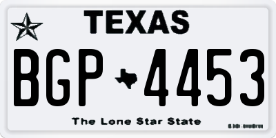 TX license plate BGP4453