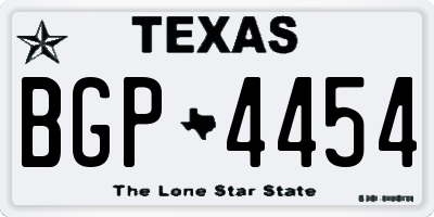 TX license plate BGP4454