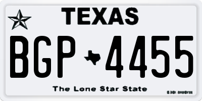 TX license plate BGP4455