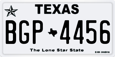 TX license plate BGP4456