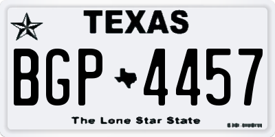 TX license plate BGP4457