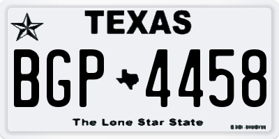 TX license plate BGP4458