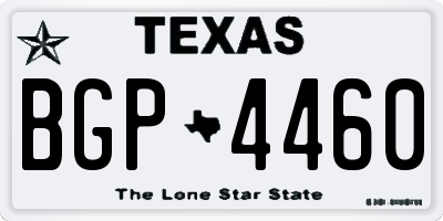TX license plate BGP4460