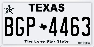 TX license plate BGP4463