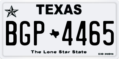 TX license plate BGP4465