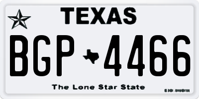 TX license plate BGP4466