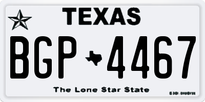 TX license plate BGP4467