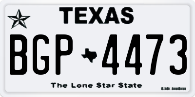 TX license plate BGP4473
