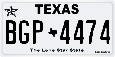 TX license plate BGP4474