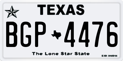 TX license plate BGP4476