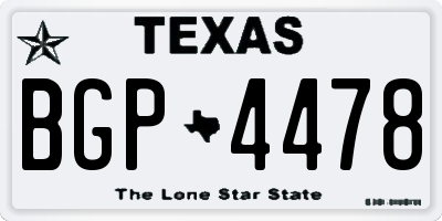 TX license plate BGP4478
