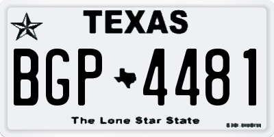 TX license plate BGP4481