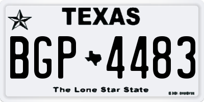 TX license plate BGP4483