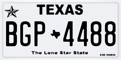 TX license plate BGP4488