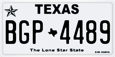 TX license plate BGP4489
