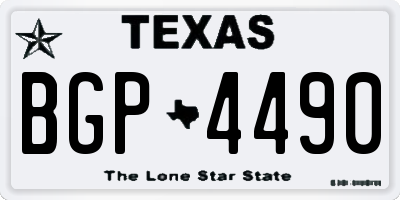 TX license plate BGP4490
