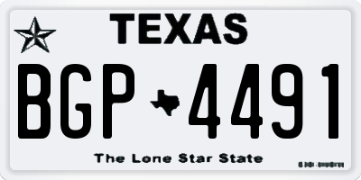 TX license plate BGP4491