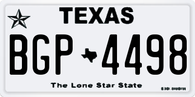 TX license plate BGP4498