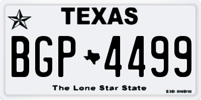 TX license plate BGP4499
