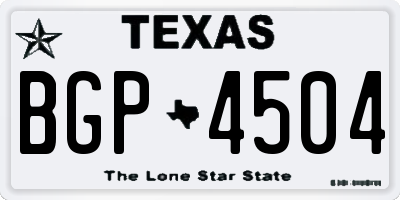 TX license plate BGP4504