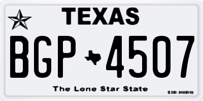 TX license plate BGP4507