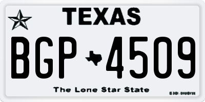 TX license plate BGP4509