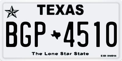 TX license plate BGP4510