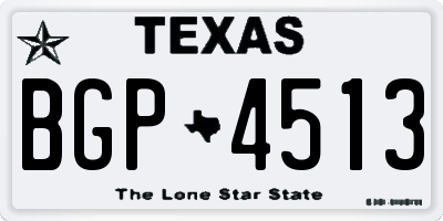 TX license plate BGP4513
