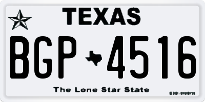TX license plate BGP4516