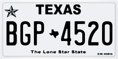 TX license plate BGP4520