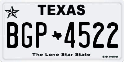 TX license plate BGP4522