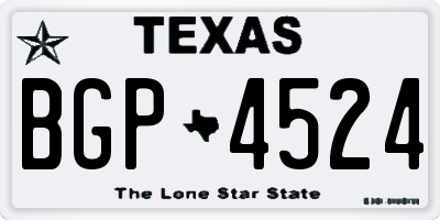 TX license plate BGP4524