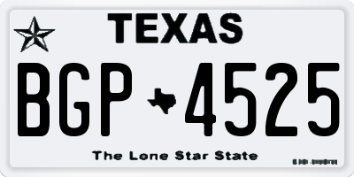 TX license plate BGP4525