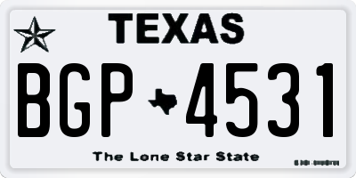 TX license plate BGP4531