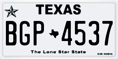 TX license plate BGP4537