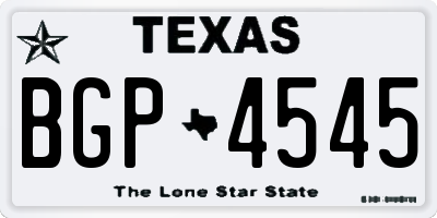 TX license plate BGP4545