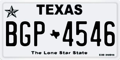 TX license plate BGP4546