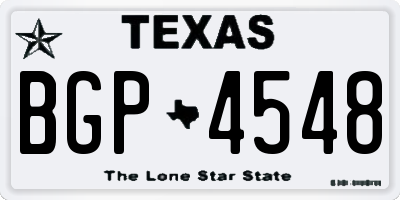 TX license plate BGP4548