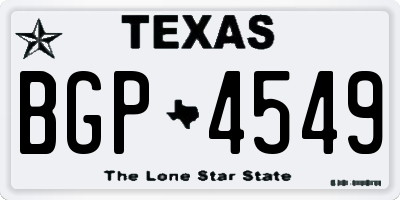 TX license plate BGP4549