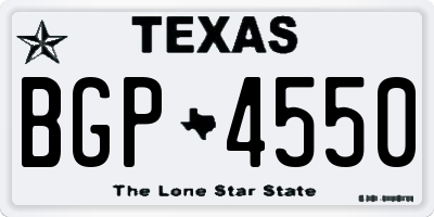 TX license plate BGP4550