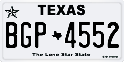 TX license plate BGP4552