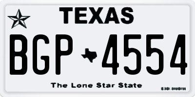 TX license plate BGP4554