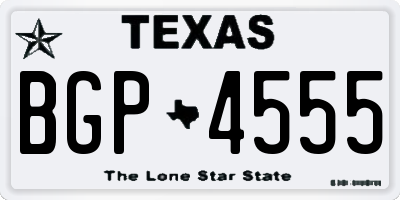 TX license plate BGP4555