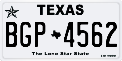 TX license plate BGP4562
