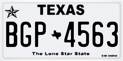 TX license plate BGP4563