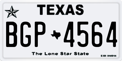 TX license plate BGP4564